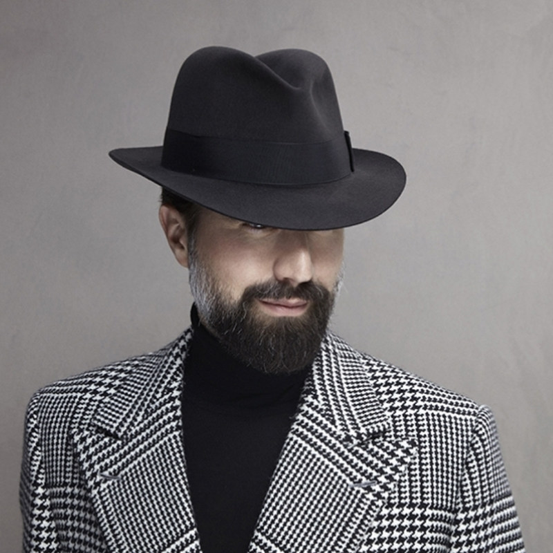 现货lockcohatters英国羊毛毛毡礼帽madisontrilby帽子