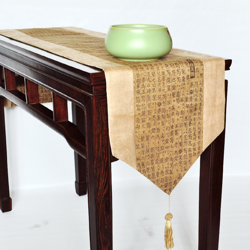 桌旗古琴红色加厚盖布减字禅意麂皮中式蓝色古琴