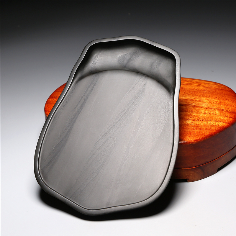 孤品名师作品经典蝉砚老坑玉带砚台龙尾藏品文房四宝