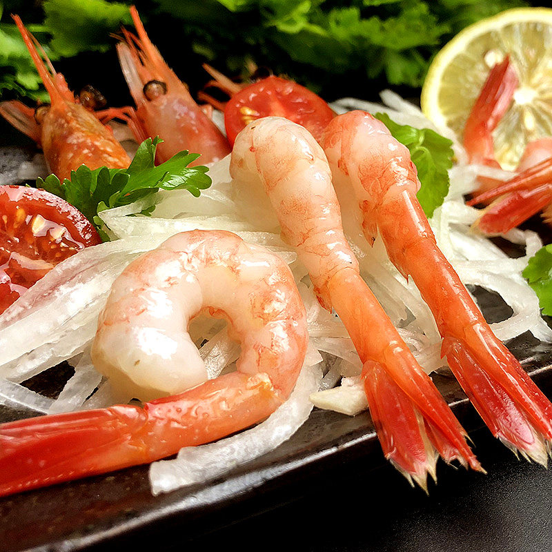 俄罗斯北极甜虾刺身 大号原装进口海虾带籽新鲜对虾大虾鲜活海鲜