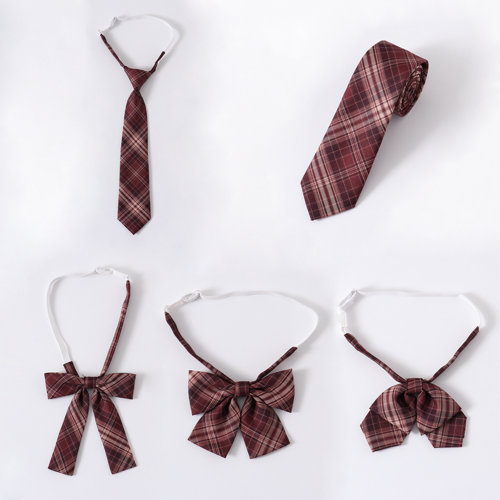 沙华领结姬苋金鱼红囚现货jk山楂树配饰色格领结