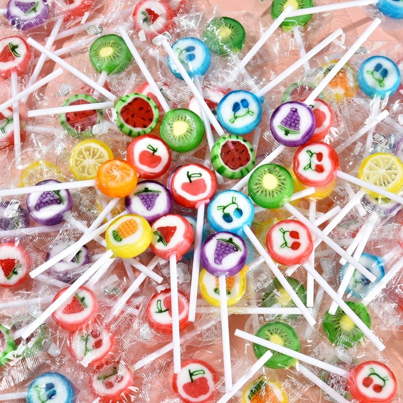 水果切片棒棒糖高颜值小网红创意散装可爱零食六一儿童节传统糖果