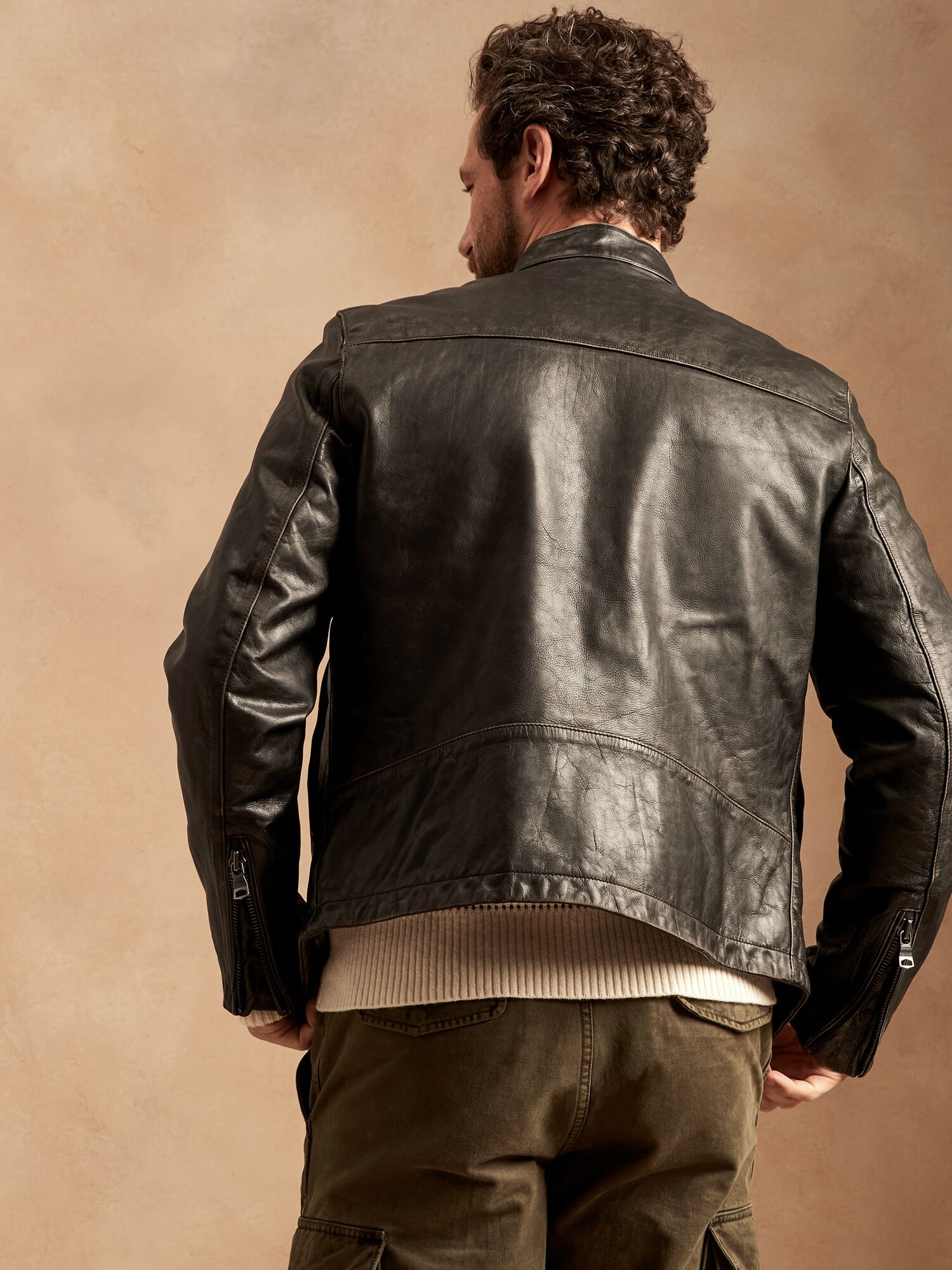 代工出美新款598刀美式复古茶芯双色水牛牛皮皮衣