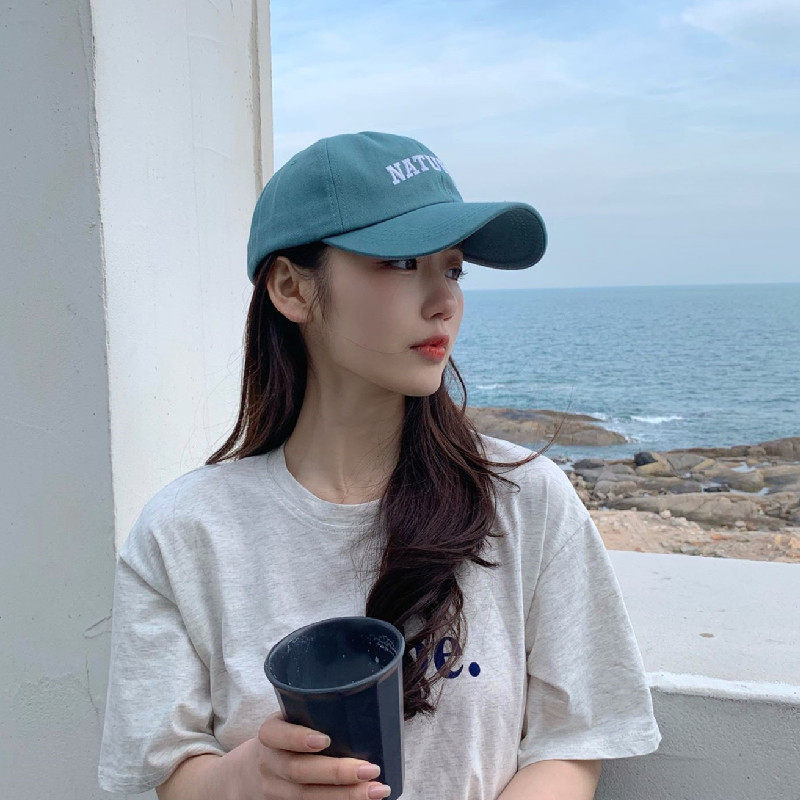 海的颜色夏季显白蓝绿绿色软顶棒球帽子女百搭帽子