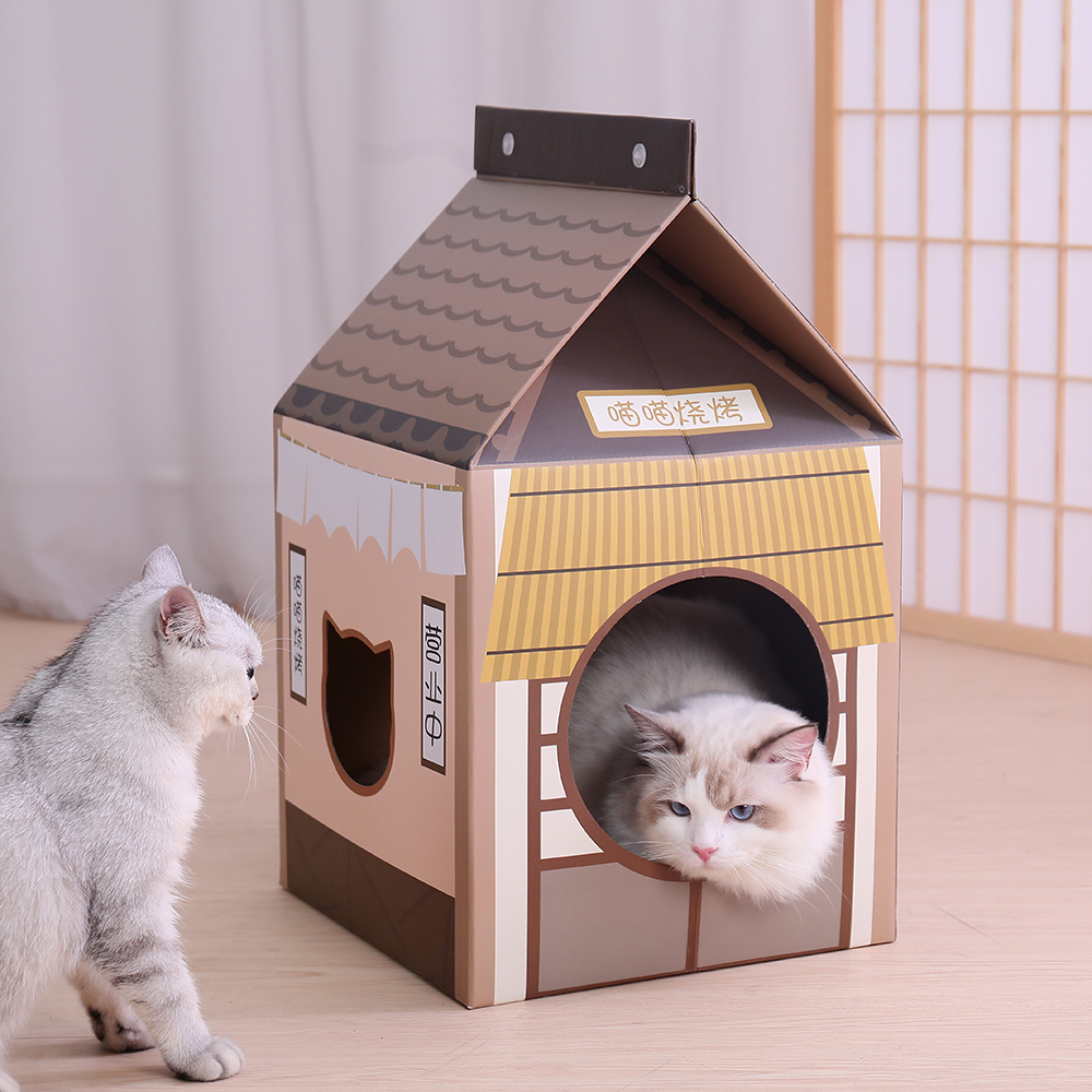 猫抓板窝别墅用品牛奶盒猫抓板耐磨多功能猫窝猫抓板