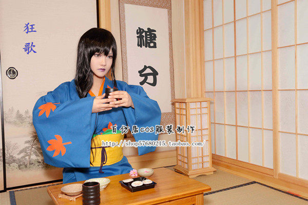 银桑和服cos卷子假发银时百仿太郎银魂coscosplay女装