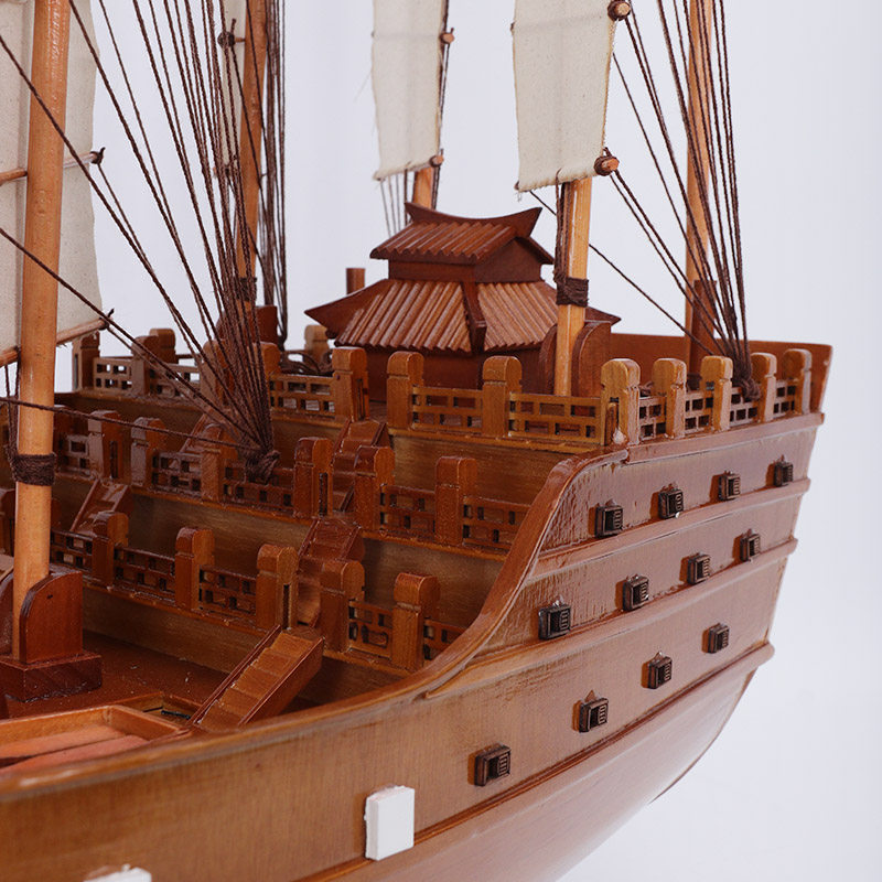 郑和宝模型手工一帆风顺摆件家居中式帆船古典木质工艺船