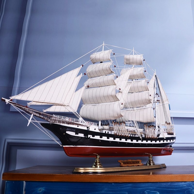 贝伦帆船模型摆件高端商务工艺礼品办公室家居玄关工艺船