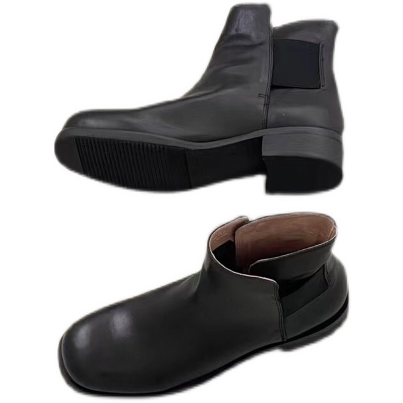 韩国opel新款女短靴百搭瘦瘦靴软皮牛筋软底舒适短筒经典通勤裸靴