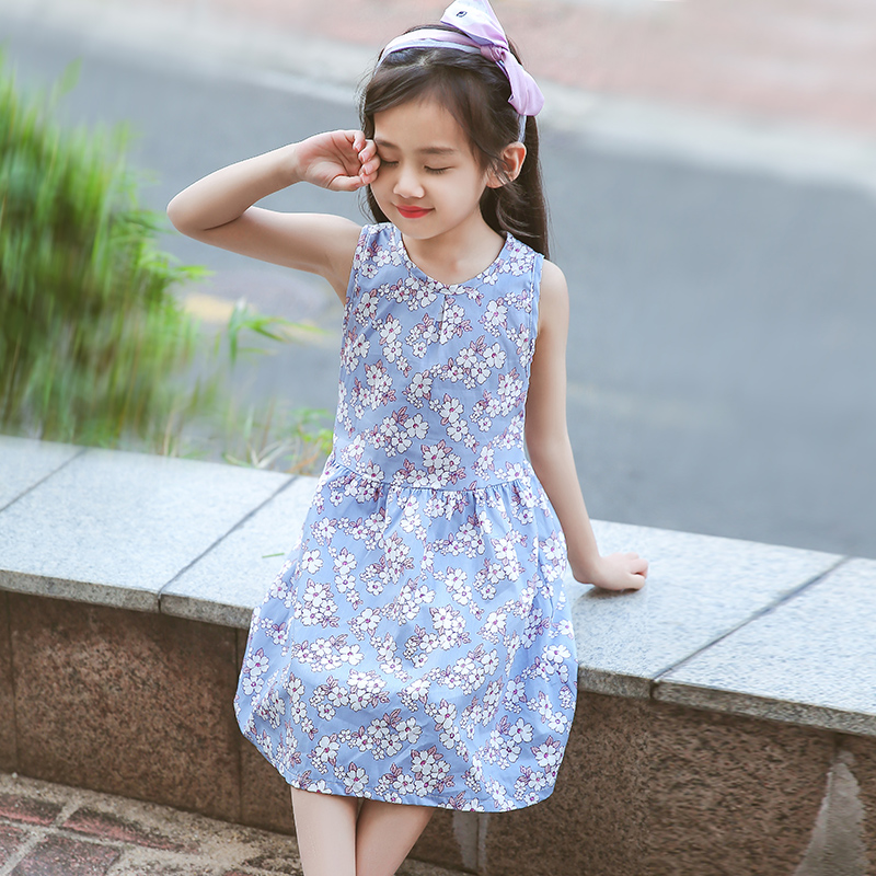 小女孩连衣裙纯棉4夏季5女童吊带裙子6儿童7沙滩裙8韩版碎花裙9岁