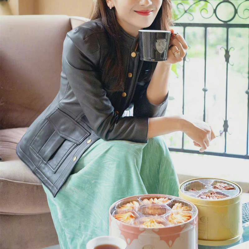 2022新款真皮皮衣绵羊羊皮外套西装机车夹克皮衣