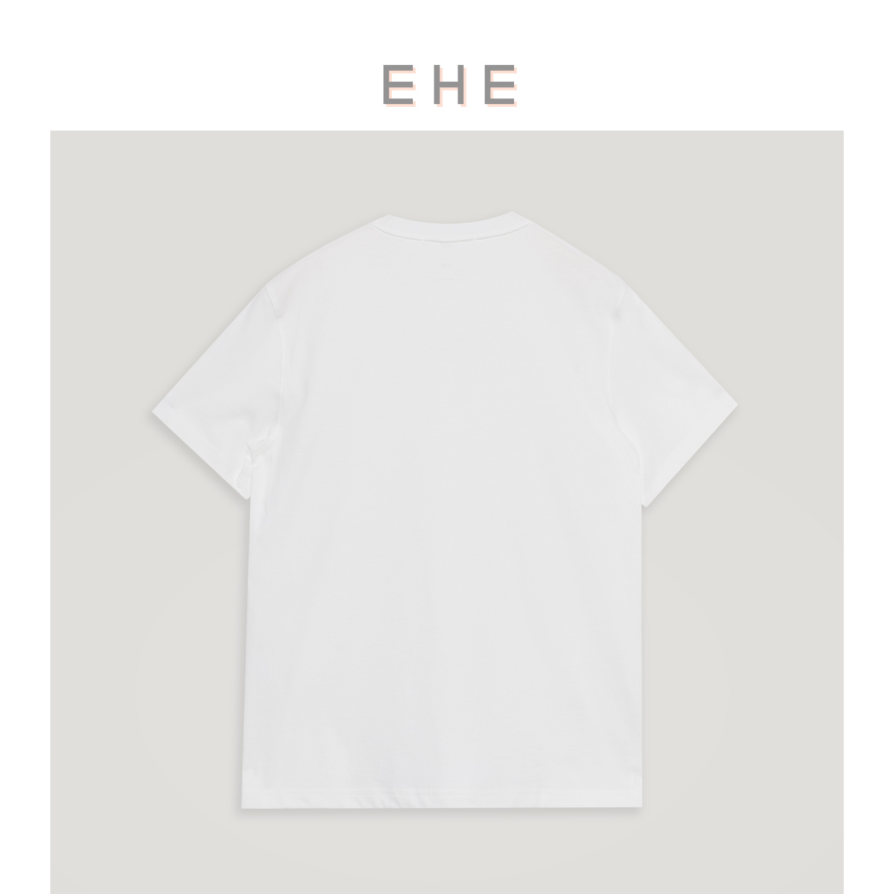 ehe男装春秋新款白色字母刺绣合身纯棉休闲t恤