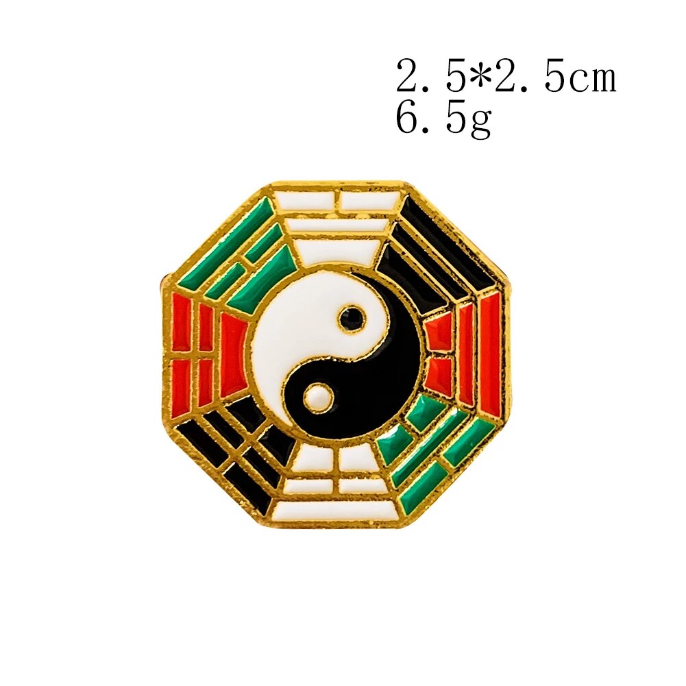 创意古风黑白阴阳太极八卦胸针道教佛教用品其他diy饰品配件