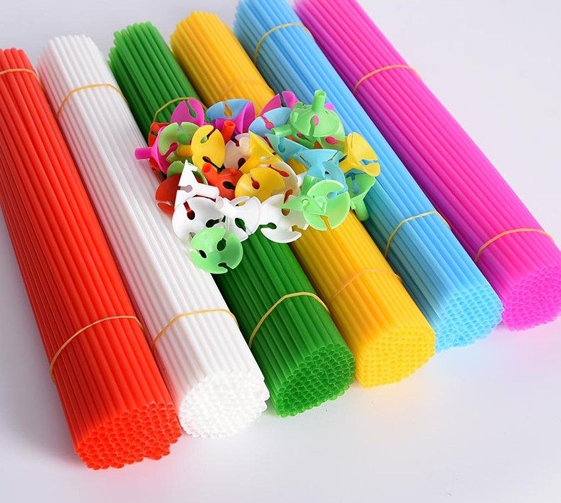 长度27cm32厘米42cm气球棍棒棒子拖杆马卡龙卡通气球