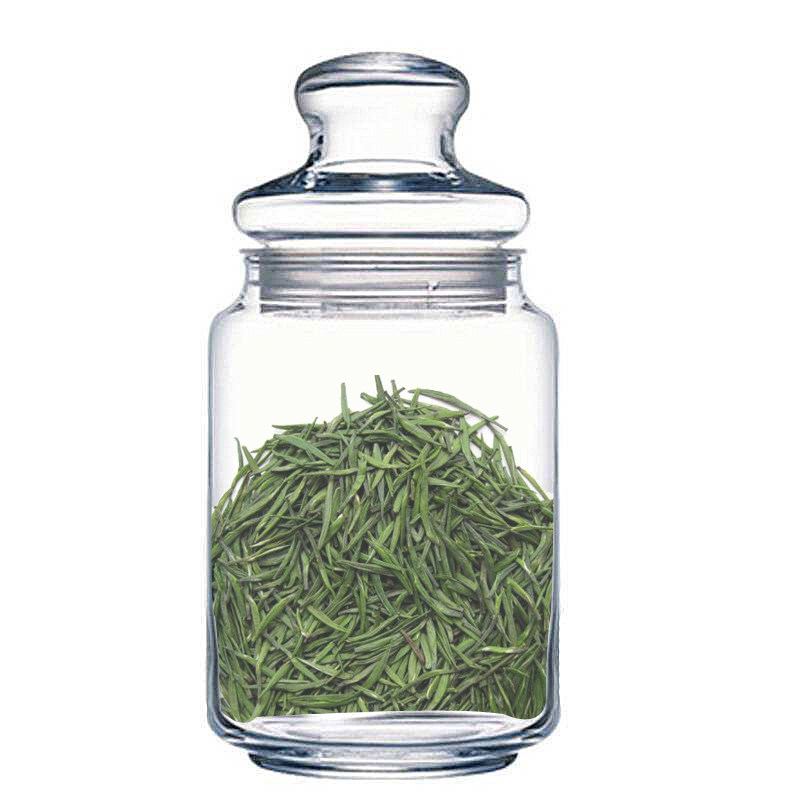 ocean鸥欣进口无铅玻璃八角直身密封罐子零食奶粉茶叶瓶子玻璃盖