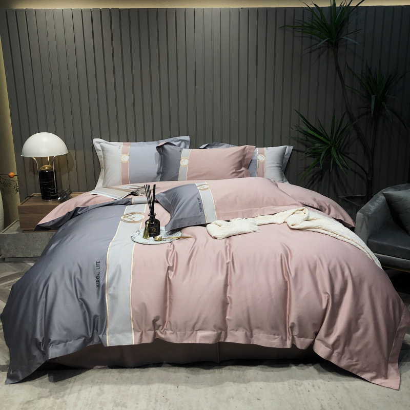 现代简约轻奢奢风140支长绒四件件套全棉纯棉拼接床品套件