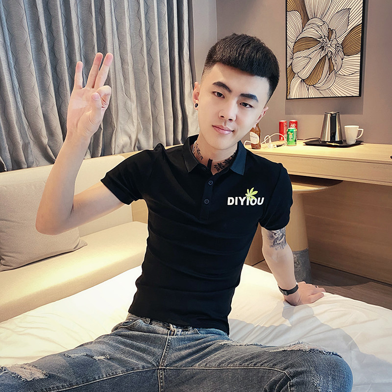 林弯弯半袖小伙社会帅小恤痞短袖小码xs小个polo衫