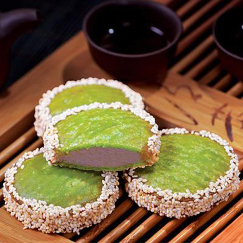 绿茶佛饼茶饼香佛冷冻油炸半成品小吃吃早餐下午茶传统中式糕点