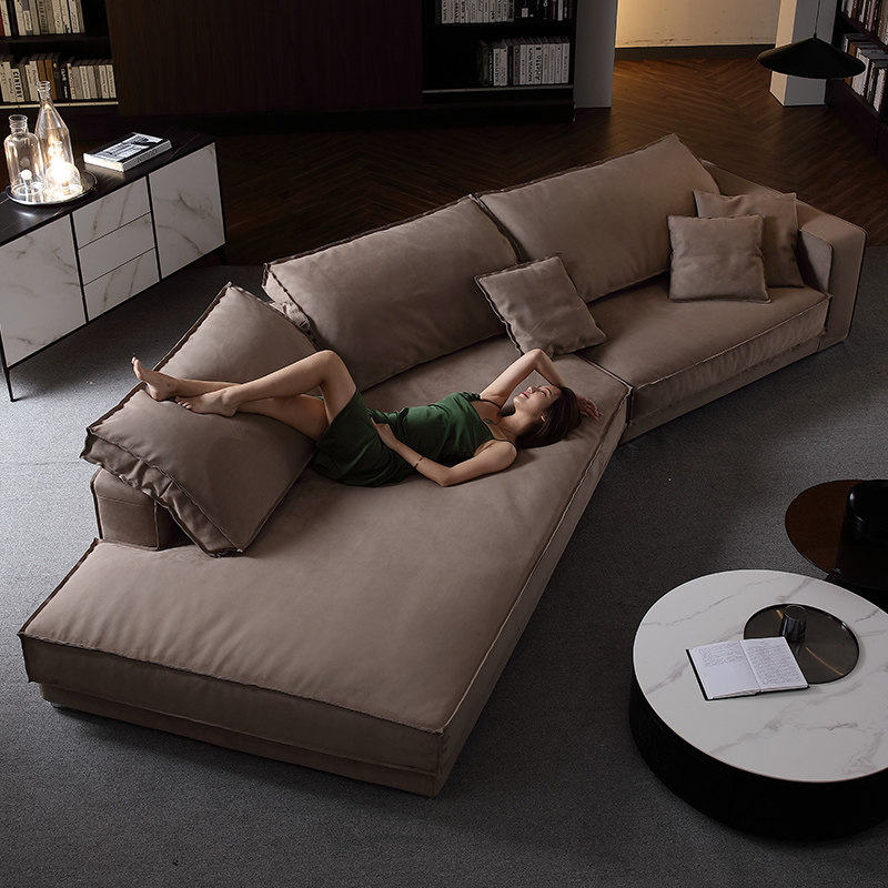 baxter异形沙发轻奢真皮客厅意式极简转角意大利高端全磨砂皮沙发