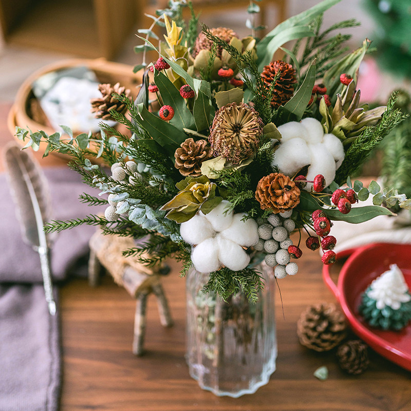 北欧干花花束家居插花diy套装花装餐桌配饰干花