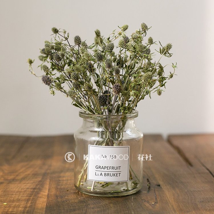 情人北欧天然干花真花风干蓝色绿色小刺插花干花