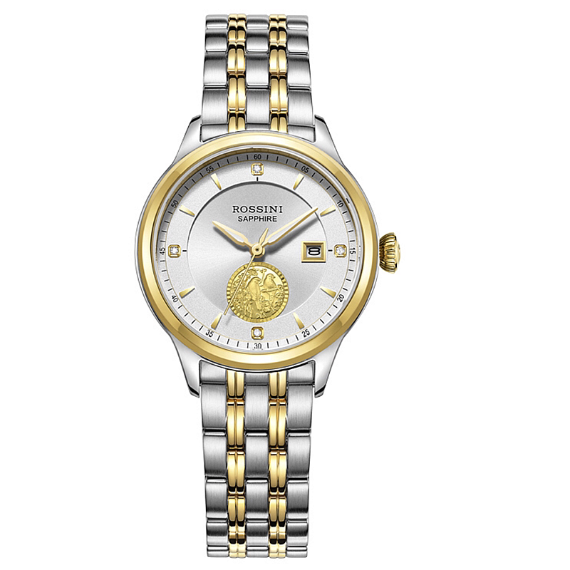 新款罗西尼手表24k金商务机械男表5781石英女表钢带情侣手表5782