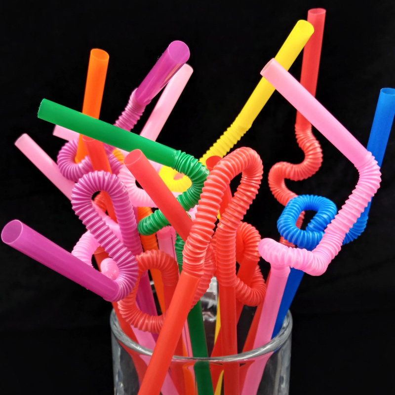 吸管双童艺术彩色奶茶弯头创意造型加长吸管