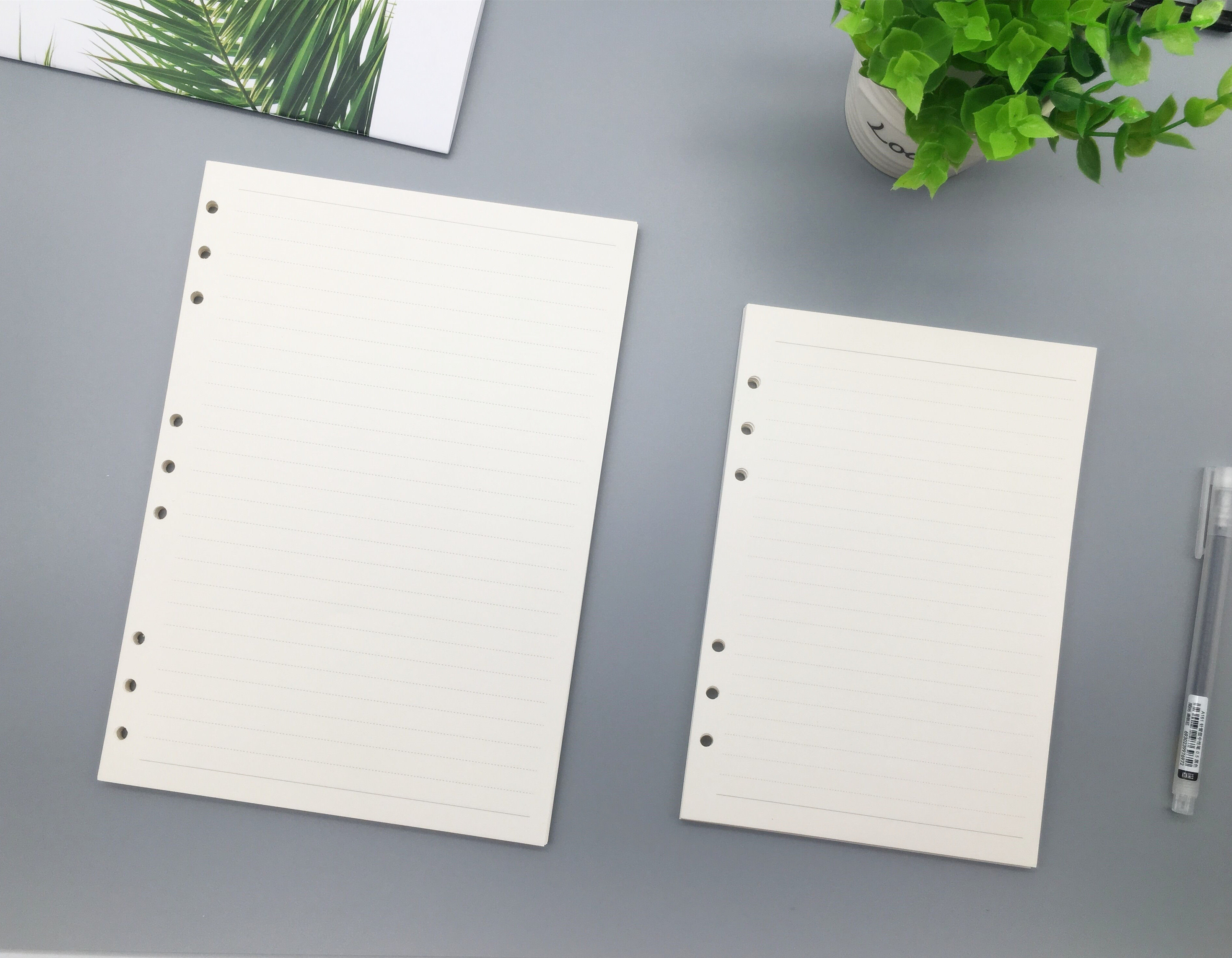 活页本替芯a4b5a5a6横线方格空白手账活页纸 100g米白道林纸