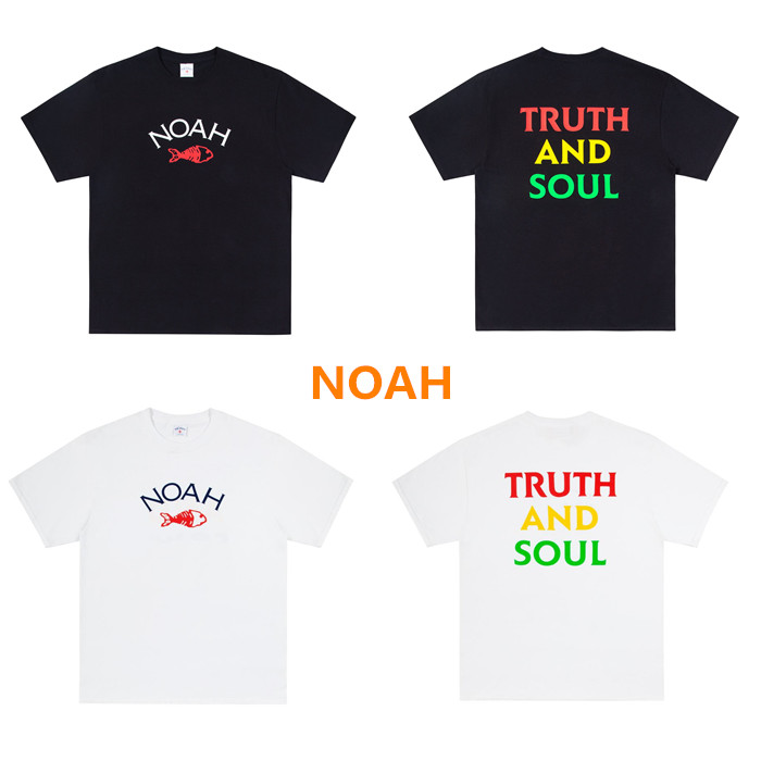 noah19ssfishbonelogotee联名限定鱼骨骨架情侣t恤