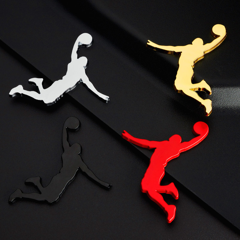 nba乔丹飞人球星jordan扣篮车标个性装饰3d汽车装饰贴