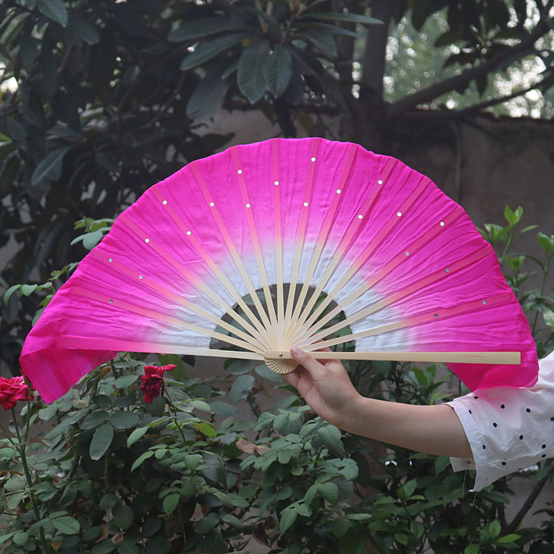 舞蹈真丝1尺双面渐变变色民族民族舞扇子跳舞更多舞蹈配饰