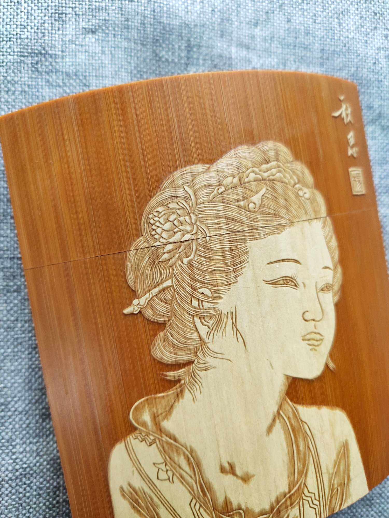 吉木竹雕手把件苏名家手工精雕留青烟盒人物烟盒