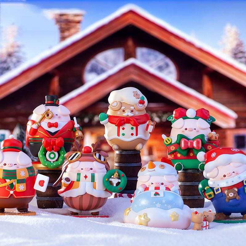 pikopig屁可圣诞雪夜邀请函系列盲盒潮玩手办潮玩盲盒