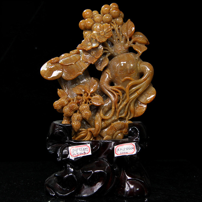 艾福莱珊瑚玉人人生如意摆件商务办公送礼收藏级纯摆件