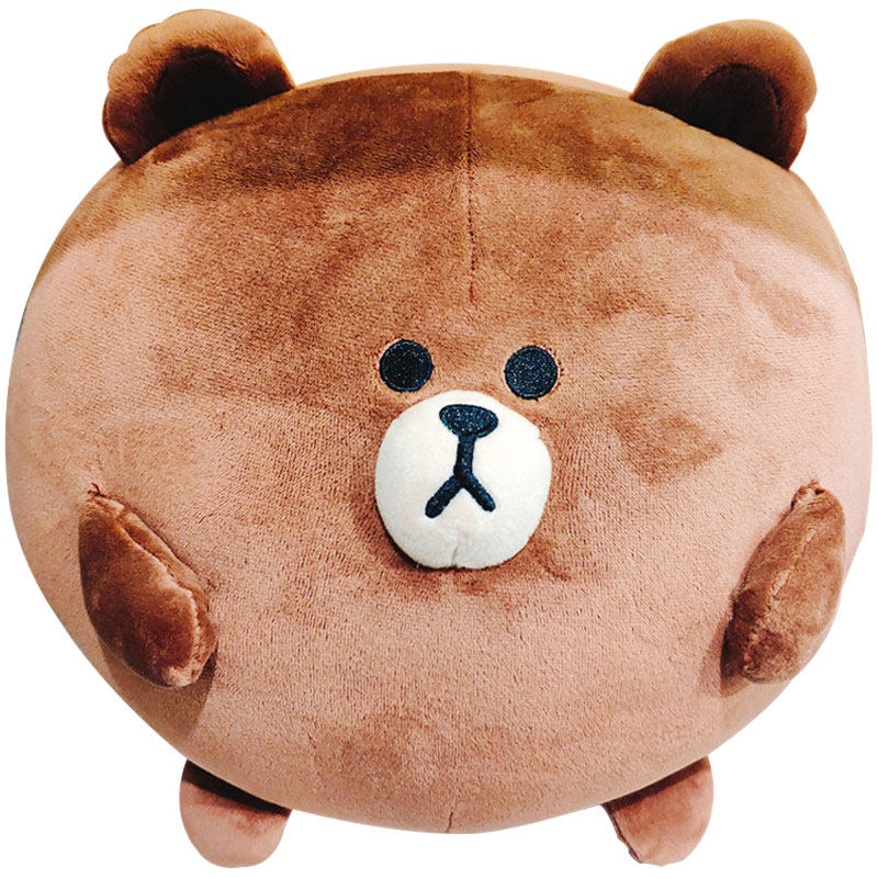 韩国linefriends布朗熊胖胖抱枕玩偶毛绒公仔钥匙扣毛绒布艺类玩具