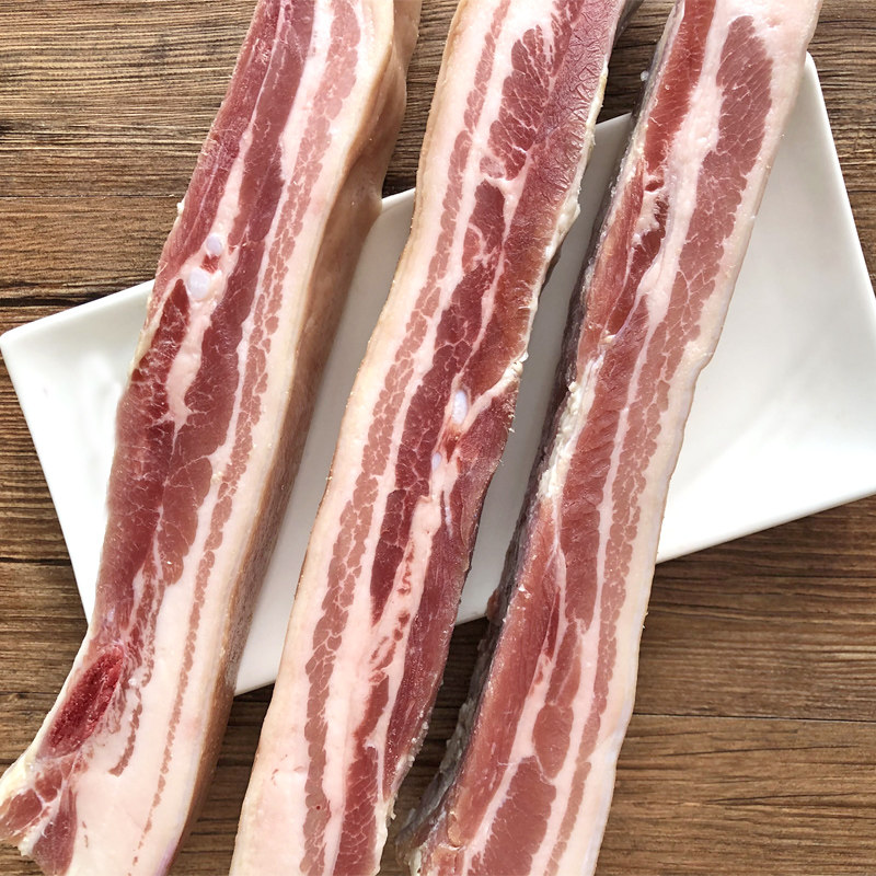 咸肉精品方肉500克上海带骨肋条五花老盐头腌笃腊