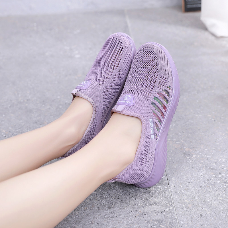 夏季老北京布鞋女网鞋子中老年透气网面休闲鞋平底女士布鞋