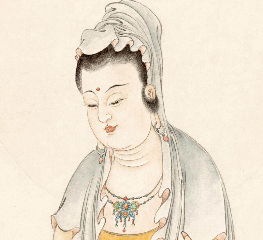 微喷文殊菩萨观音佛像工笔人物画国画山水画字画国画