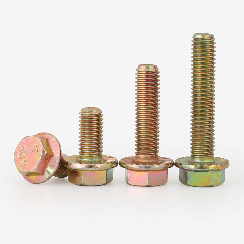 m6m8m10m12109级法兰螺丝防滑螺栓高强度加大六角带垫螺栓