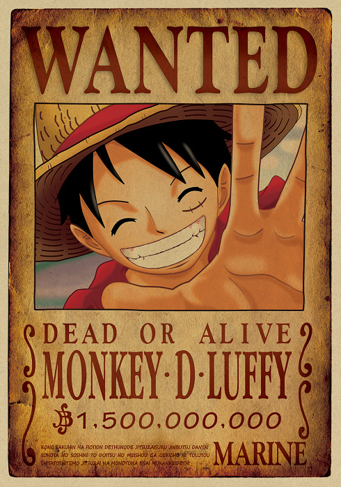 悬赏令通缉令航海贼王海报路飞动漫复古牛皮纸海报宿舍装饰墙贴画