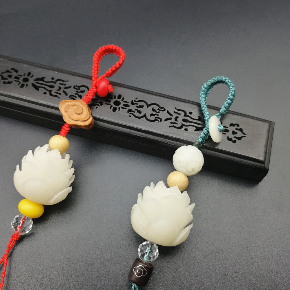 胎毛吊坠钥匙扣纪念品新生儿满月礼物小叶菩提挂件胎毛挂坠