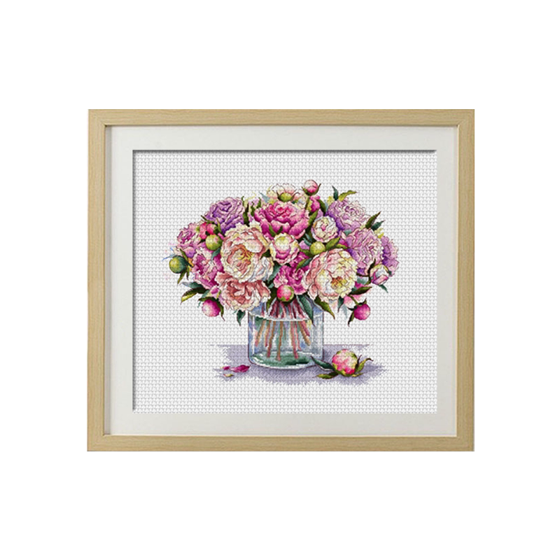法国dmc十字绣套件客厅植物花卉精准印花醉美十字绣套件