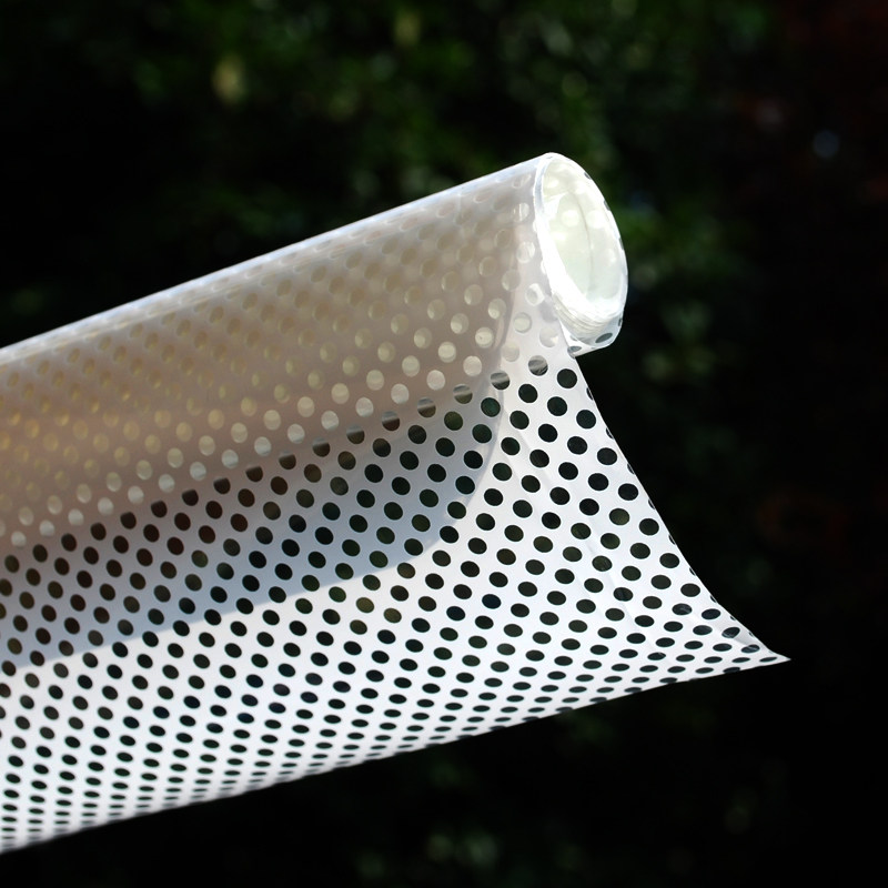 黑色网眼遮光玻璃贴膜白色小点窗户贴纸防晒半透明办公室玻璃贴纸
