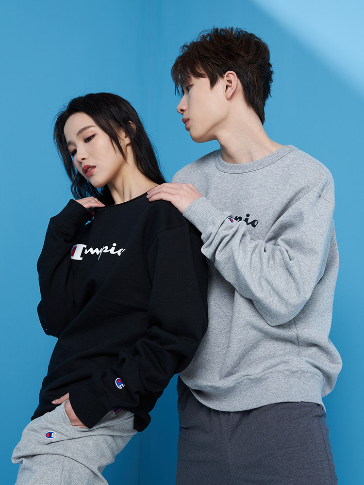 champion冠军卫衣男女情侣同款长袖圆领套头恤抓卫衣