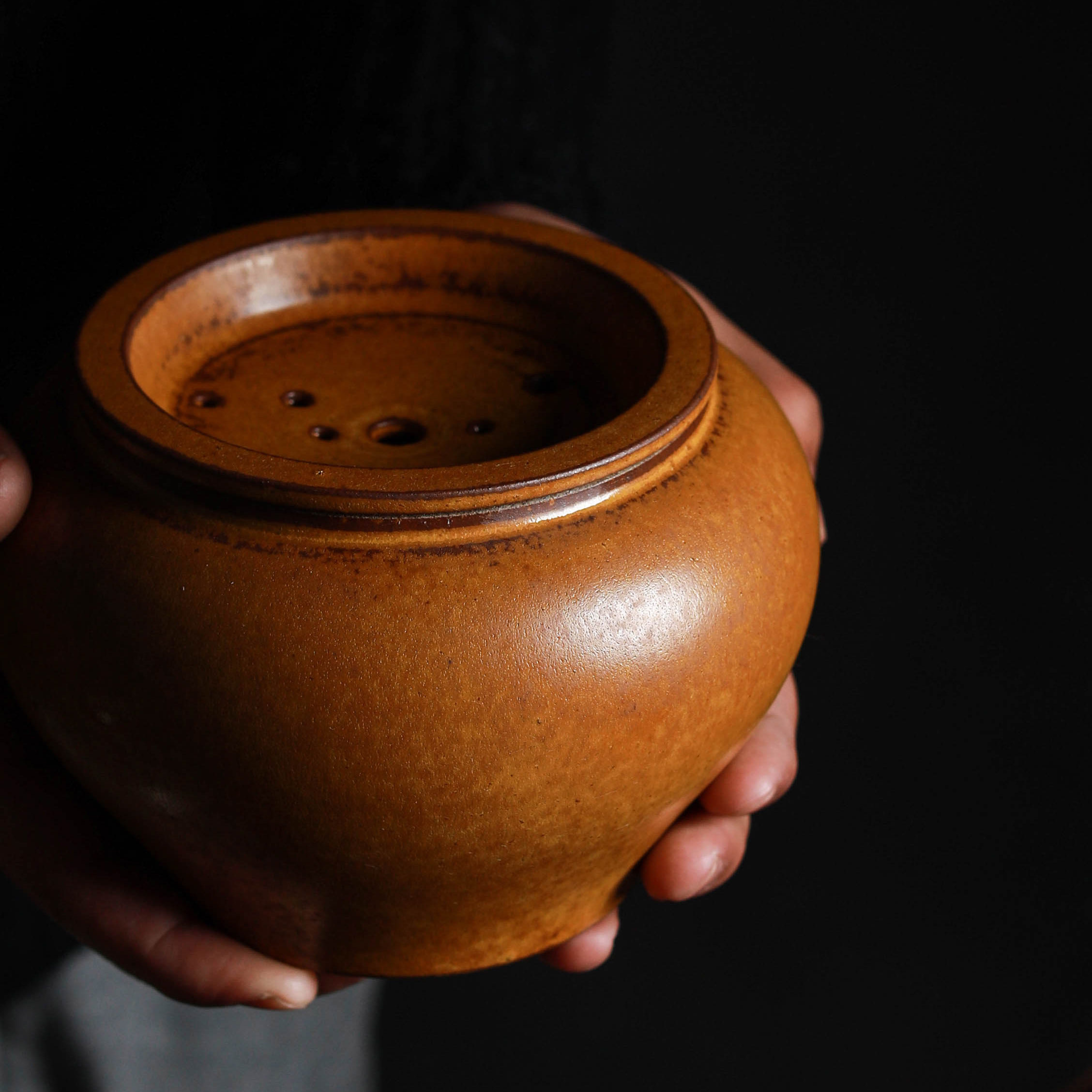 独清藤黄手工建水景德镇陶瓷茶洗水洗功夫功夫茶茶具茶道