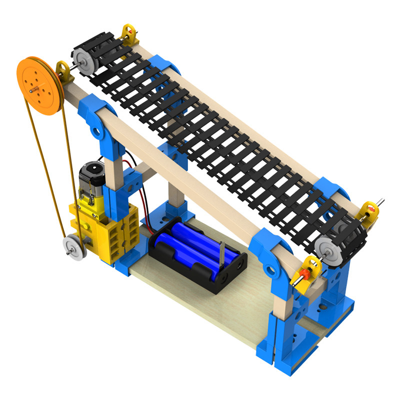 小巧手输送机手工diy科技制作拼插搭建齿轮传动科学实验