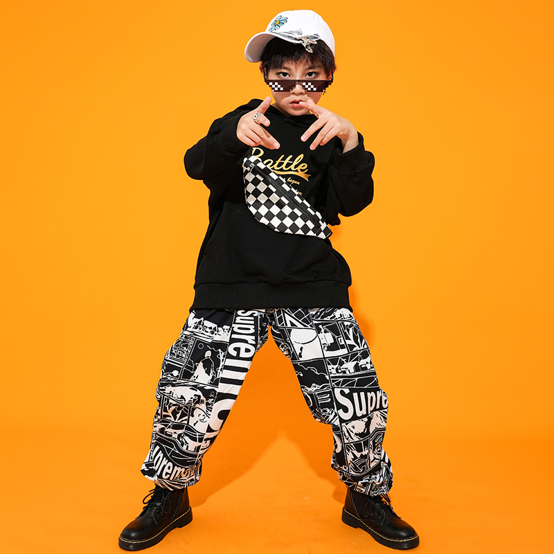 儿童街舞酷潮男童帅气hiphop服装少儿爵士套装儿童演出服