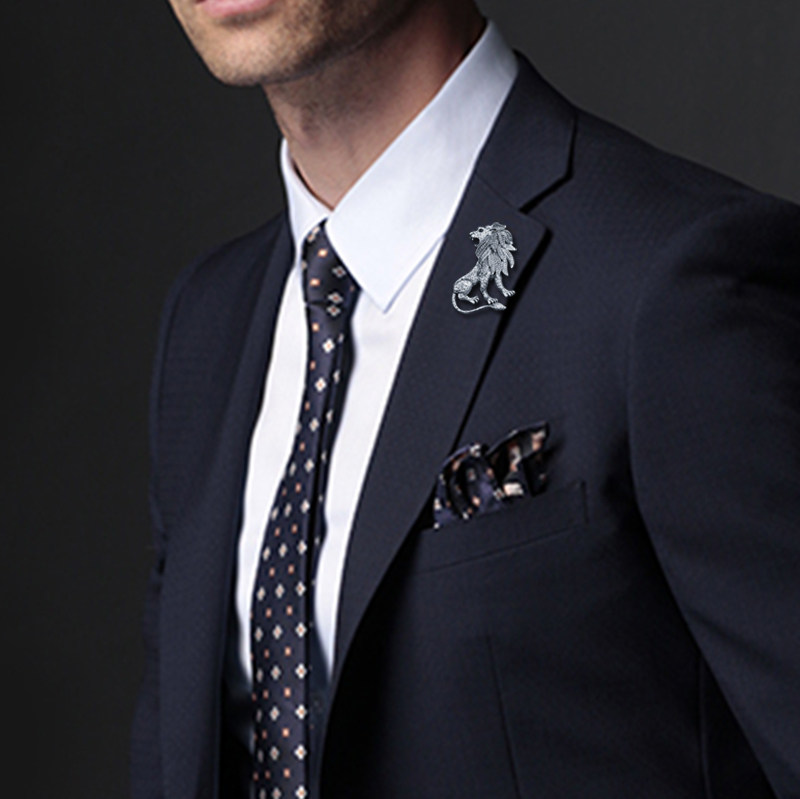 韩国霸气狮子头男士胸针胸花别针西装个性勋章胸针