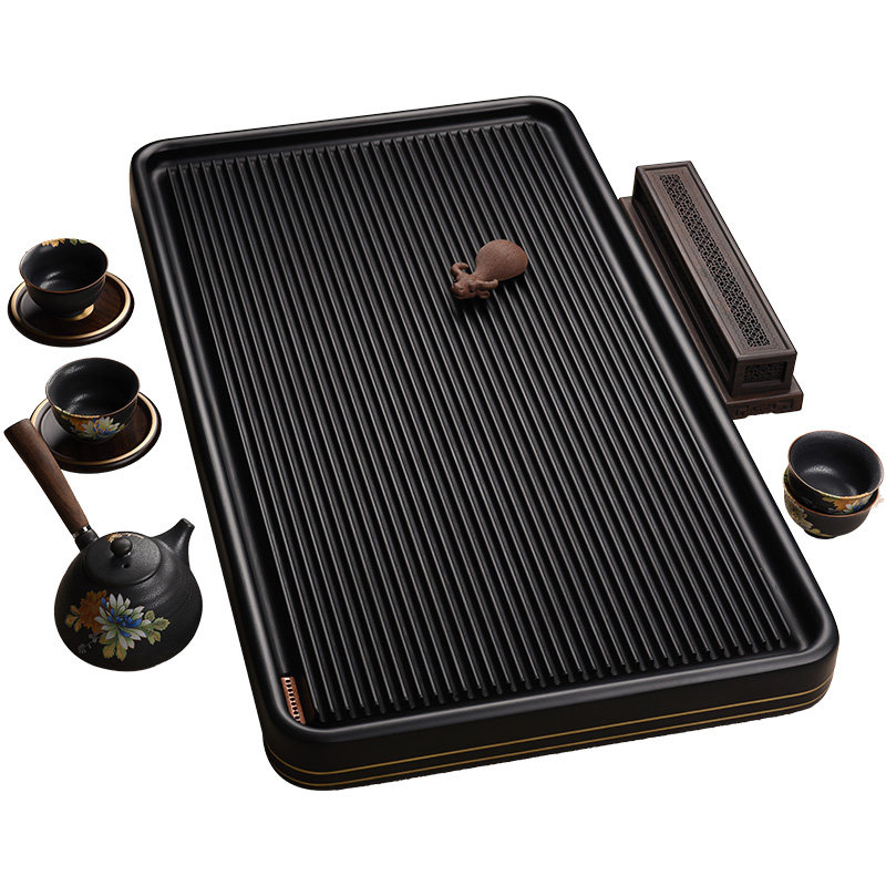 锦格台湾黑色电木茶盘家用客厅胶木大小小号茶盘