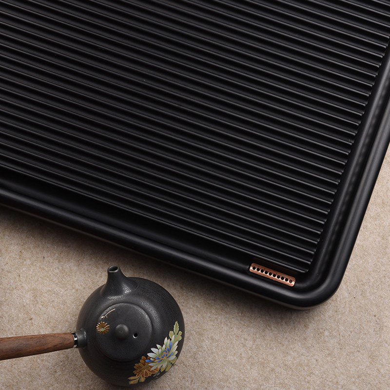 锦格台湾黑色电木茶盘家用客厅托盘